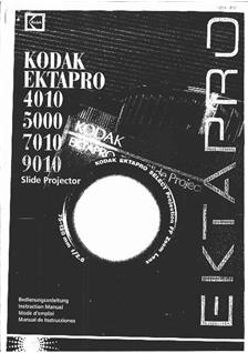 Kodak Ektapro 4010 manual. Camera Instructions.